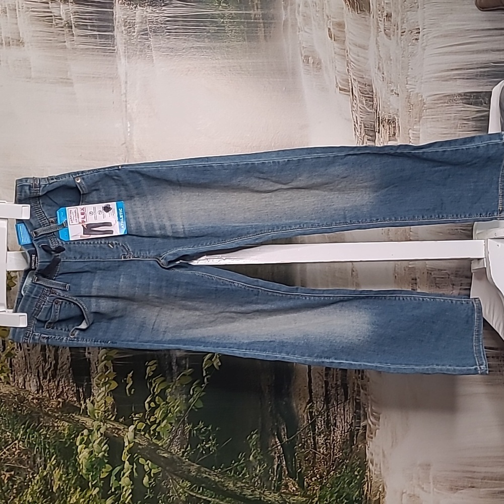 NWT! Levi Athletic Flex Boys 16 regular pull on denim blue jeans relaxed fit
